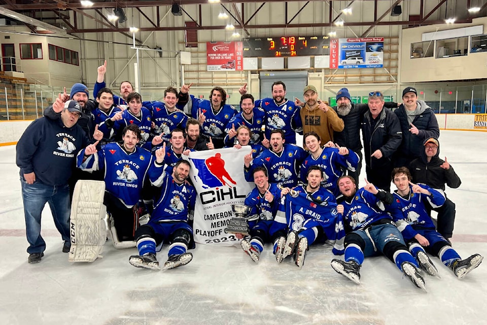 The Terrace River Kings win the CIHL championship. (Angie Mindus photo/Williams Lake Tribune) 