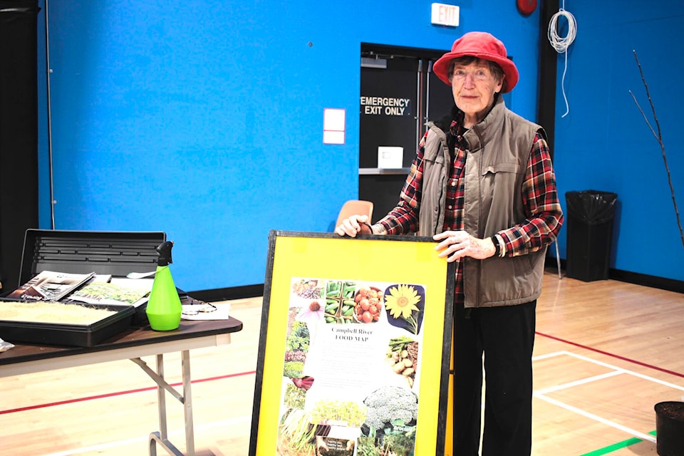 Morgan Ostler was present to tell attendees about the Campbell River Food Map. Photo by Marc Kitteringham/Campbell River Mirror 