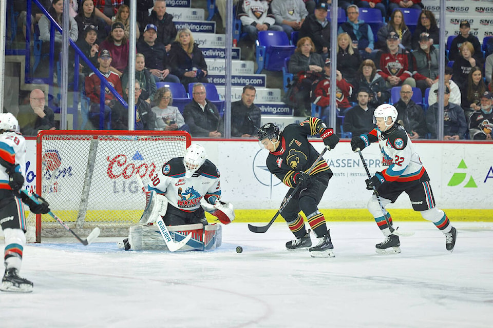  Vancouver Giants lost 6-2 to the Kelowna Rockets on Friday night, March 22, at the Langley Events Centre. (Rob WIlton/Special to Langley Advance Times) 