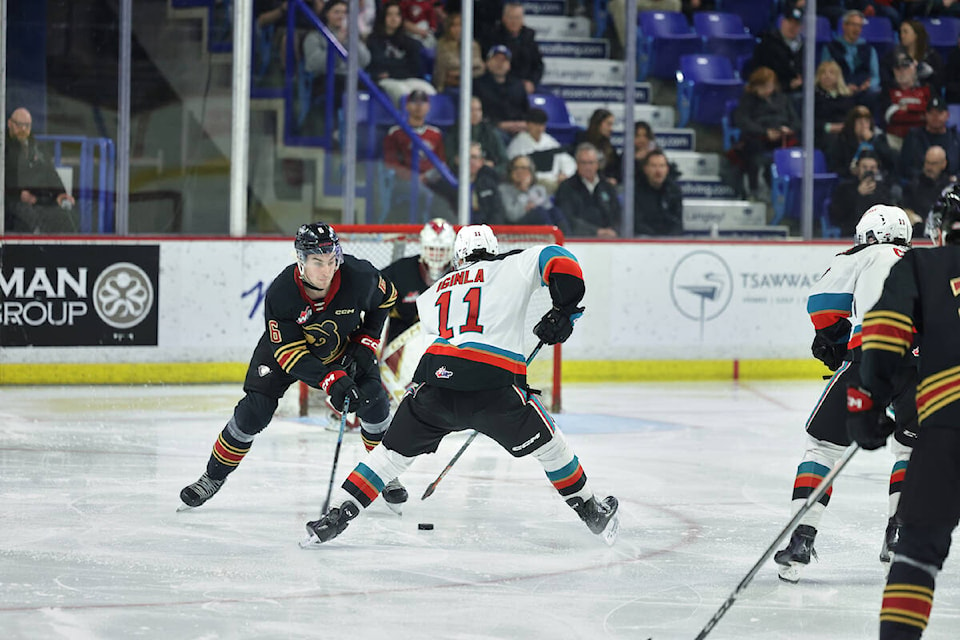  Vancouver Giants lost 6-2 to the Kelowna Rockets on Friday night, March 22, at the Langley Events Centre. (Rob WIlton/Special to Langley Advance Times) 
