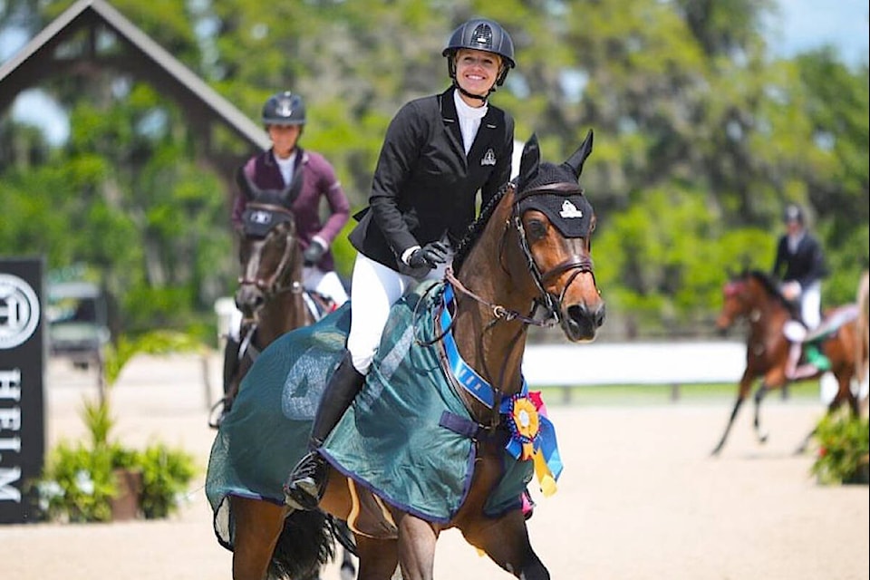 On Saturday, March 23, Langley’s Tiffany Foster and Brighton won the $97,500 The Estates at TerraNova FEI 1.45m Grand Prix. (Jessica Buehler Photography/Special to Langley Advance Times) 
