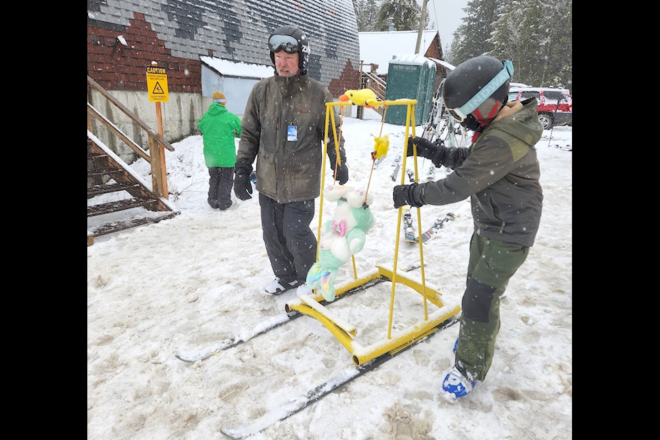 A flying trapeze was among the dummies to be sent flying down the hill. It didn’t make it to the jump. 