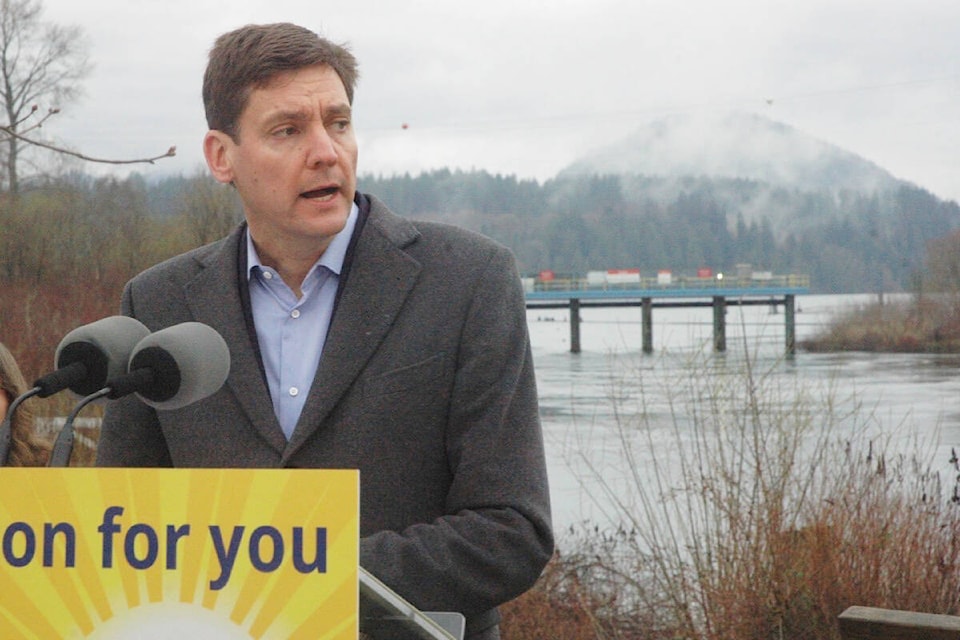B.C. Premier David Eby was in Lake Cowichan on March 22, which was World Water Day 2024, to celebrate the province’s commitment of $14 million to help pay for the new weir on Cowichan Lake. (Robert Barron/Citizen) 