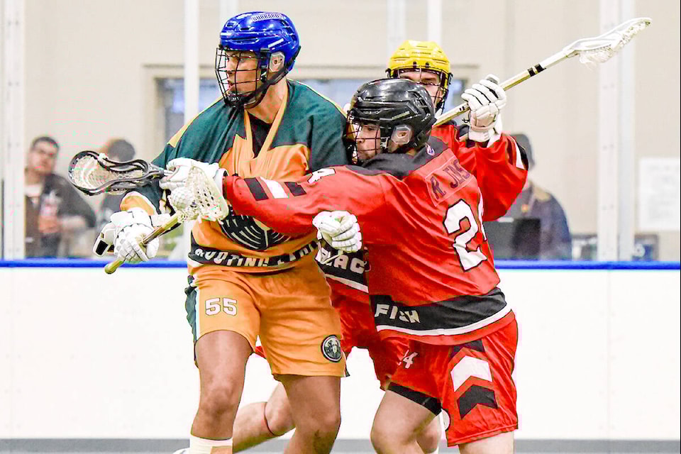  Black Fish defeated the Shooting Eagles 16-11 to capture the Arena Lacrosse League West championship at 91ԭ Events Centre on March 28. (Ryan Molag 91ԭ Events Centre/Special to 91ԭ Advance Times) 