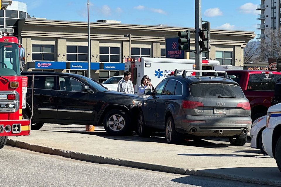 A multi-vehicle crash is slowing traffic at Cooper Road and Harvey Avenue in 鶹ѡ Saturday, March 30, 2024. (Jordy Cunningham - Capital News) 