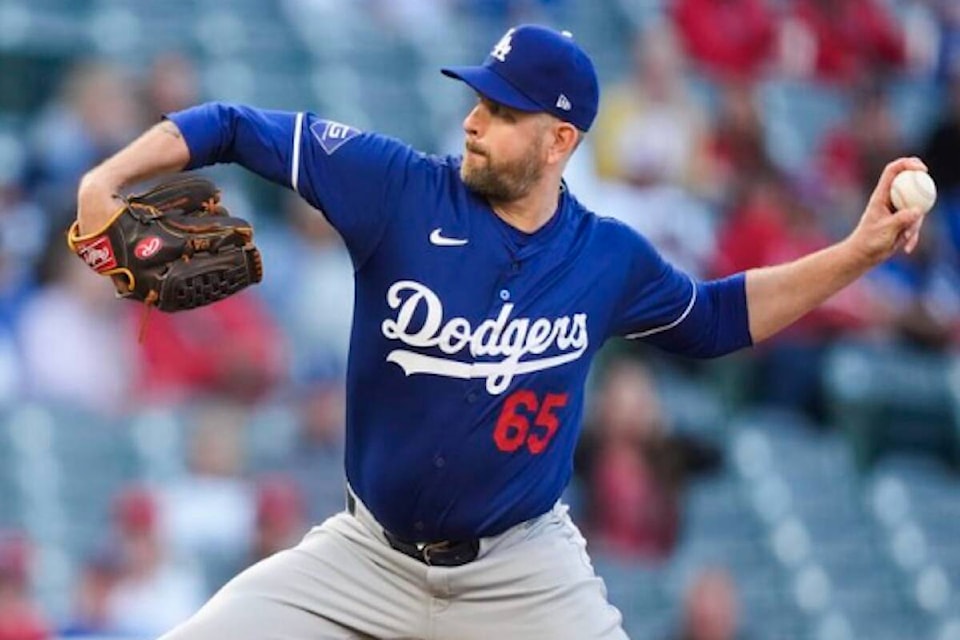 James Paxton, on the Los Angeles Dodgers 2024 opening day roster, pitched for the Kelowna Falcons in 2007. (@bmags94/X) 