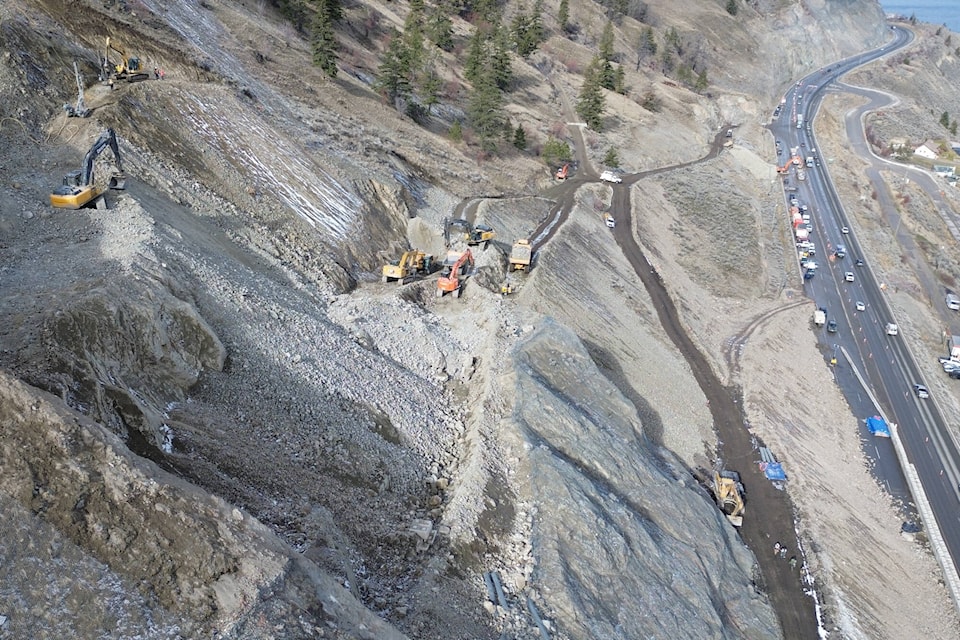 Crews are continuing to work on Highway 97 north of Summerland. Over the Easter weekend, there will be no planned closures on the highway. (Ministry of Transportation and Infrastructure) 