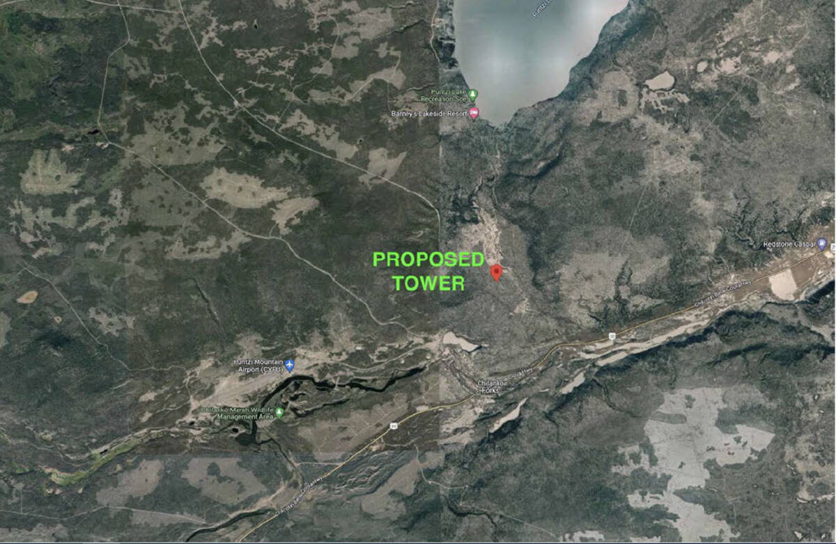 Telus eyes new tower for Puntzi Lake, Chilanko Forks