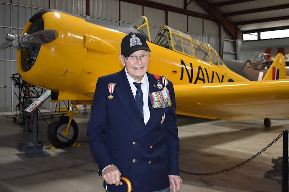 Peter Chance, who served in the Royal Navy during the Second World War, is among the 50 veterans who participated during revised Remembrance Day ceremonies in Sidney in 2020. (Black Press Media file photo) 