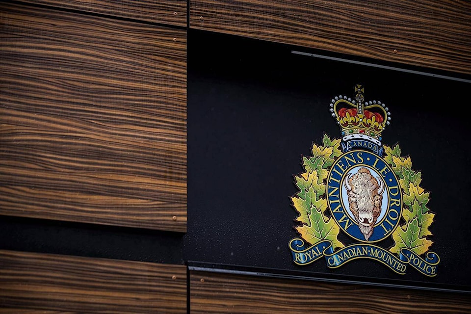 The RCMP logo is seen in Surrey, B.C., on April 13, 2018. The RCMP have located the missing Mani family. THE CANADIAN PRESS/Darryl Dyck 