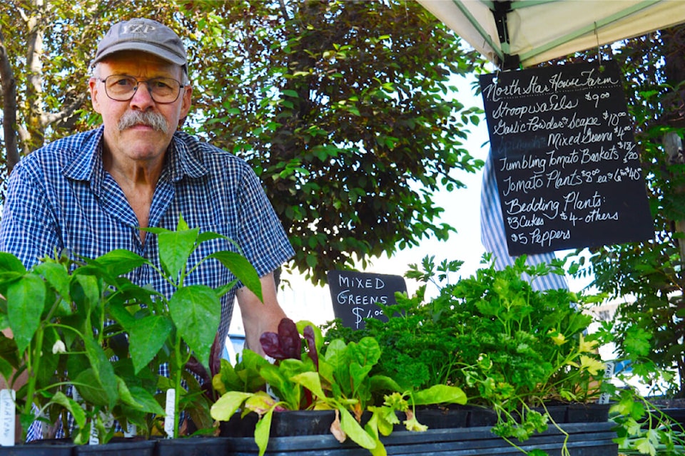 Paul Zeegers is the Quesnel Farmers’ Market association president and a regular vendor. (Frank Peebles photo - Quesnel Cariboo Observer) 