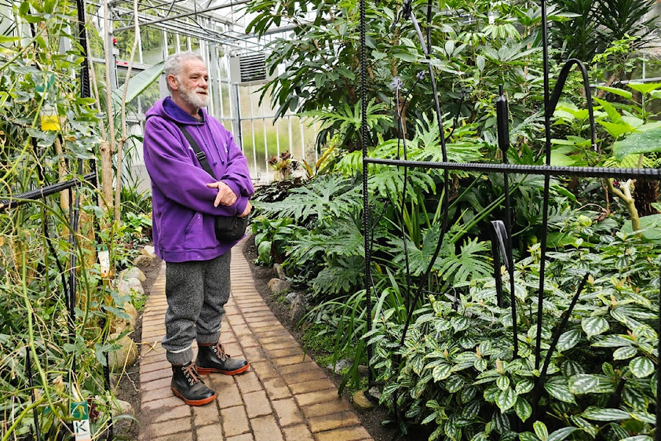 91ԭ City photographer Bill McHugh was one of the first to enjoy the Sendall Gardens tropical greenhouse that reopened for the season in the 91ԭ City park on Easter Monday, April 1. (Dan Ferguson/91ԭ Advance Times)  