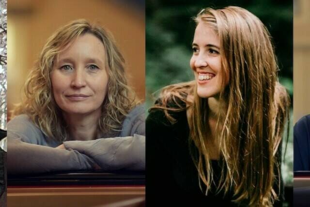 Ann Mendenhall, Catharina de Beer, Emily Armour and Rykie Avenant are bringing their eight hands to one piano for the Chemainus Classic Concert ‘A Show Of Hands’ at Duncan United Church at 2 p.m. on April 14. (Submitted) 