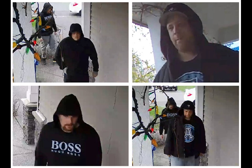 A collage of three suspects, from a handout supplied by the Chilliwack RCMP. For larger versions of these photos, scroll through this slideshow. (RCMP handout) 