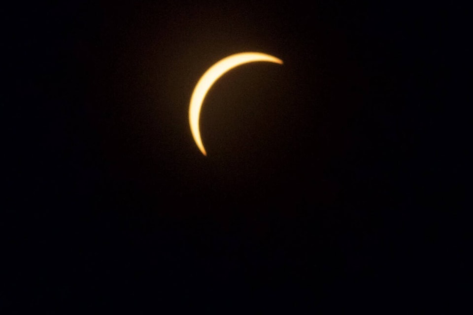 The Texas clouds disperse Monday (April 8) in time for for Saanich father and son Steve Hickton and Connor Hickton to experience the full solar eclipse. (Photo by Steven Hickton) 