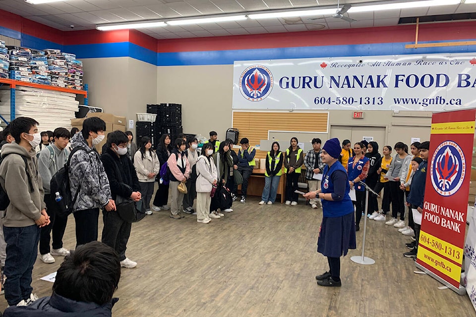 Students from Joso Gakuin High School in Ibaraki, Japan took time during their week in Surrey from March 24 to April 1 to volunteer at Guru Nanak Food Bank. (Contributed photo) 