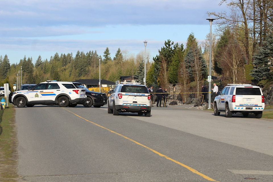 According to Mission RCMP, gunshots struck a house and multiple vehicles near Mission Sports Park early Friday morning (April 5). /Dillon White Photo 