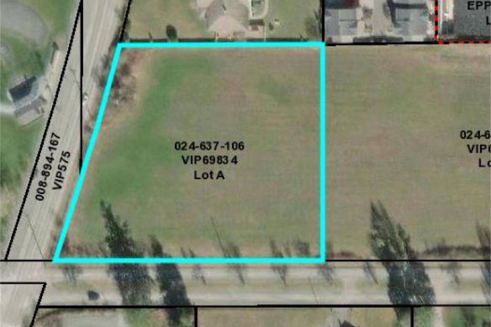 The District of Central Saanich has expropriated a 2.2-acre parcel of land on Hovey Road to build a new municipal hall. (Courtesy District of Central Saanich) 