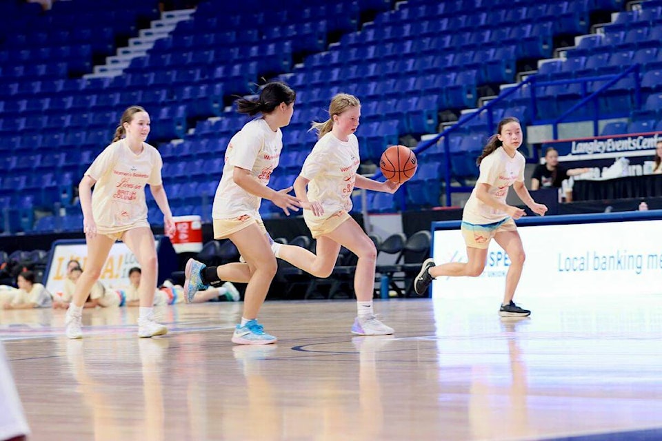 Participants in a previous Girls & Women in Sports Basketball Camp held by the Vancouver Bandits pro basketball team. Spots were filling up for the third annual camp, on Saturday, May 25 at Langley Events Centre. (Vancouver Bandits/Special to Langley Advance Times) 