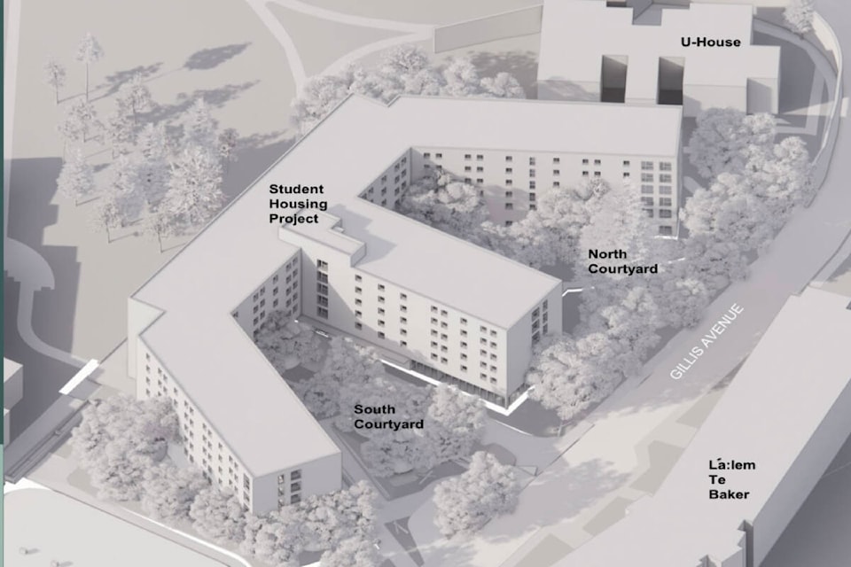 UFV student housing addition sketch. (UFV Capital Projects) 
