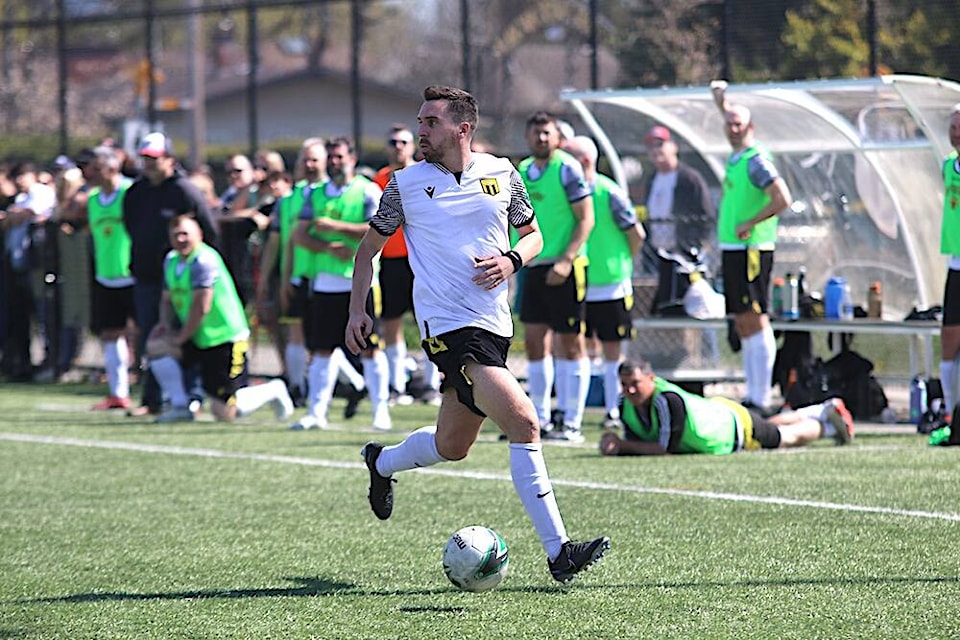 On Sunday, April 14, the Masters men held their provincial quarter-final game against Surrey FC Pegasus at the Sherman Road turf. The 49ers fell 1-0 in a last-second heartbreaker. (Sarah Simpson/Citizen) 