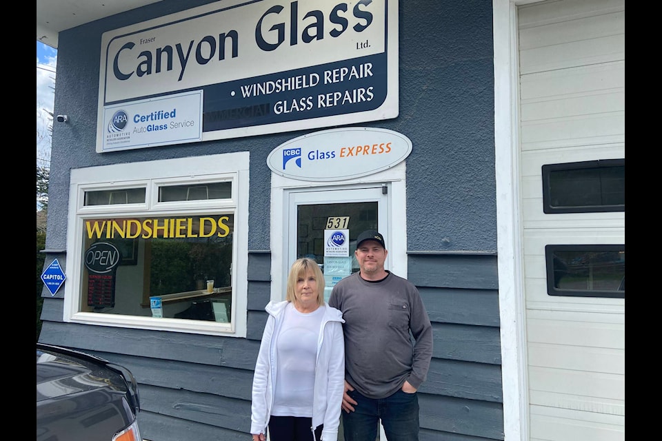 Fraser Canyon Glass is offering their customers a new level of safety thanks to their new state-of-the-art calibrations system. Pictured here is owner Gayle Young (left) and manager Glen Saamanen (right). (Kemone Moodley/Hope Standard) 