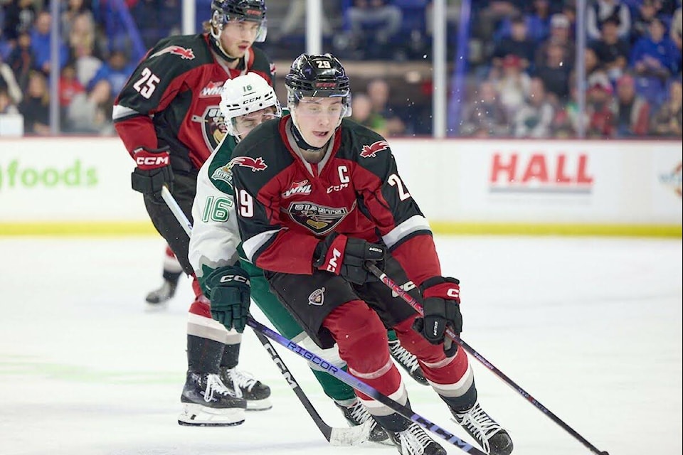 Vancouver Giants winger Sam Honzek made his AHL debut during the weekend, dressing in both Calgary Wranglers contests in Abbotsford. (Special to 91ԭ Advance Times) 