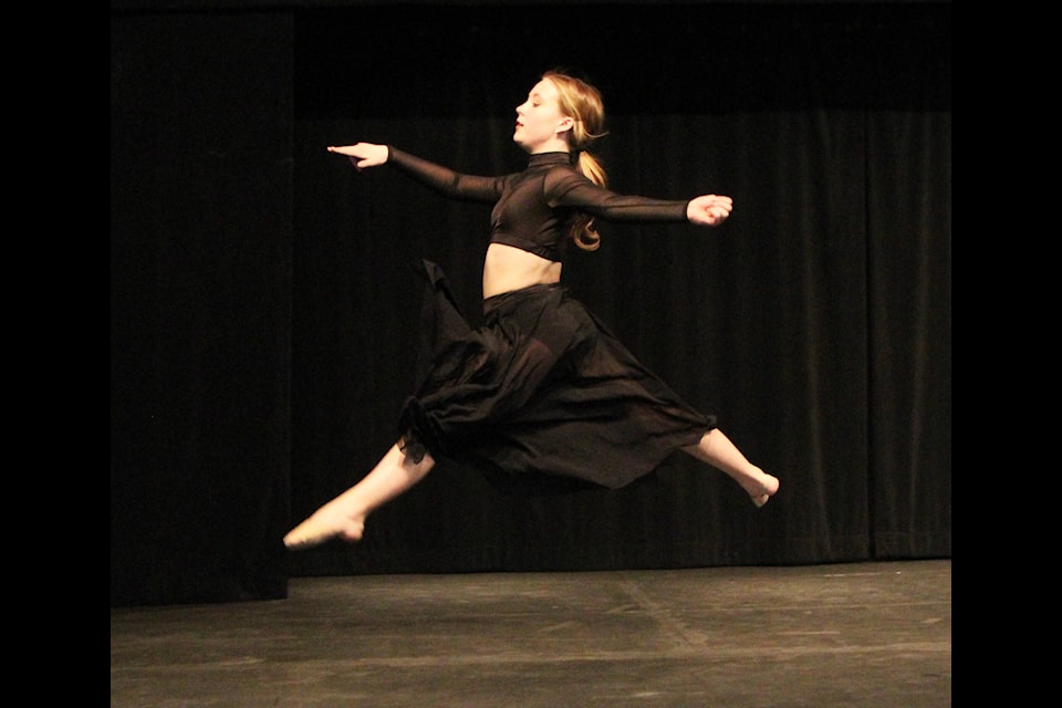Olivia Szatmari dances during the 100 Mile Festival of the Arts last week. (Patrick Davies photo - 100 Mile Free Press) 