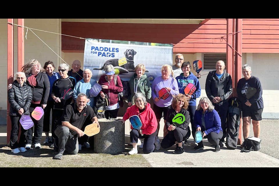 Members of the South Cariboo Pickleball Association came together on Saturday, April 20 to raise money at the first annual Paddles for PADS. (Photo submitted) 