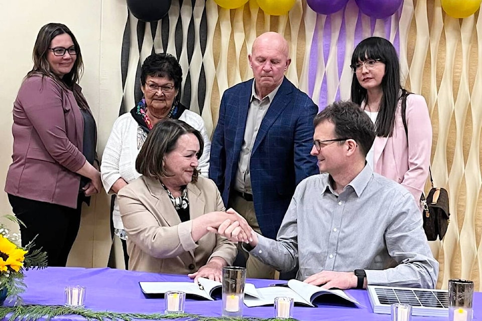 The Ulkatcho First Nation hosted a signing ceremony Friday, April 19. (MLA Lorne Doerkson photo) 