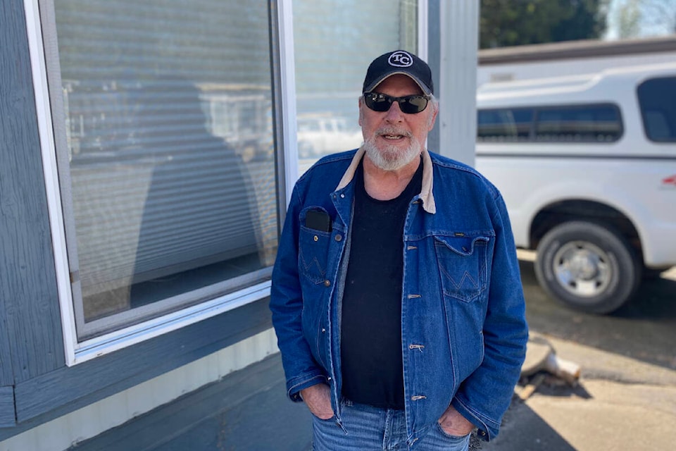 Ken Babichuk has been living at the Grove Mobile Home Park off Lougheed Highway for four years and plans to live there until he dies. /Dillon White Photo 