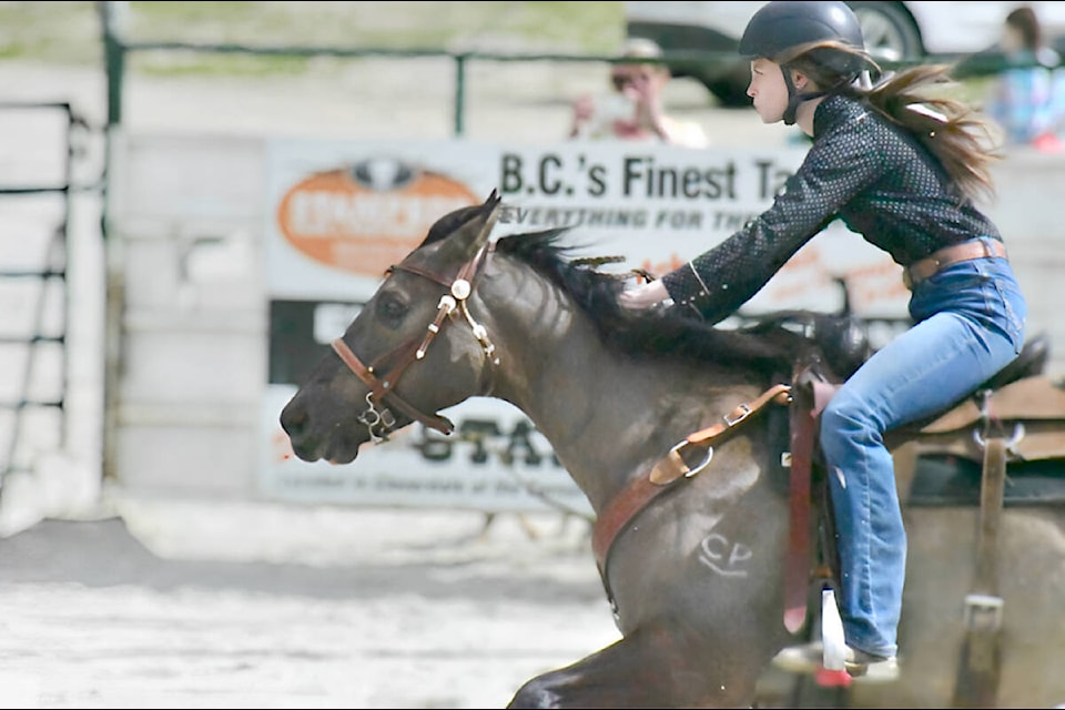 Riders put the overhauled Langley Riders Society arena to the test during Shaggy Pony day, one of the first events of the new season. (Dan Ferguson/Langley Advance Times) 