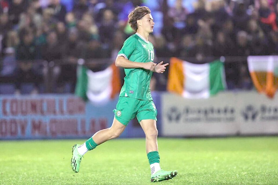 VFC midfielder Grady McDonnell, seen here in action for Republic of Ireland U16 team, will be playing for them again. When he was signed by Vancouver, at 15, he was the youngest player ever to join the Eagles. ( files) 