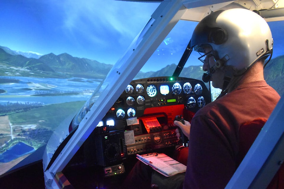 A pilot trains in the Conair simulator. (Ben Lypka/Abbotsford News) 