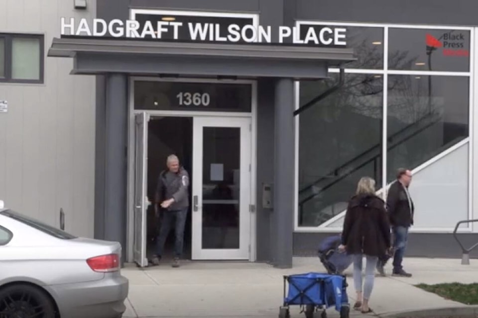 Residents of Hadgraft Wilson Place evacuating on April 2. (Brittany Webster/Capital News) 