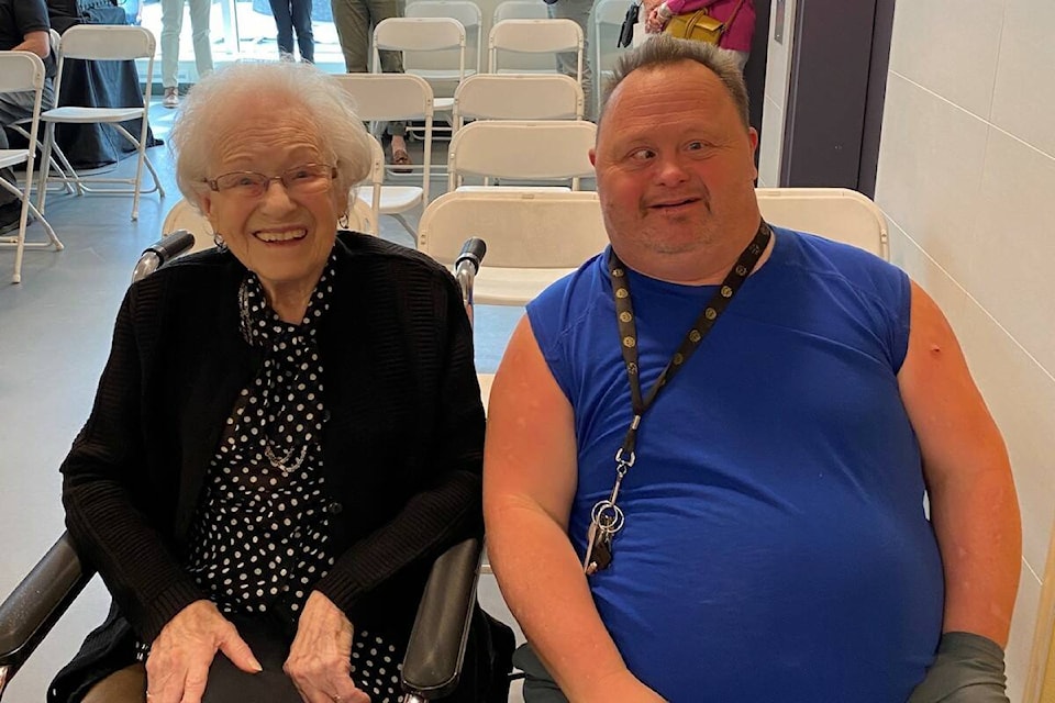 Jim Hadgraft and his mom Jean at the opening of Hadgraft Wilson Place in Kelowna. (contributed by Pathways Abilities Society) 