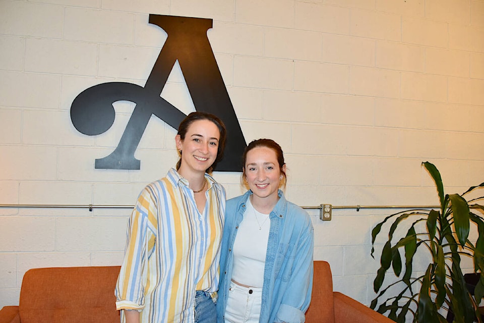 Shelby Rutschmann, left, and Destini Cogbill, sisters and co-owners of the Anvil Coffee Collective in Salmon Arm will soon “double the fun” with a second location in Sicamous. (Heather Black-Salmon Arm Observer) 
