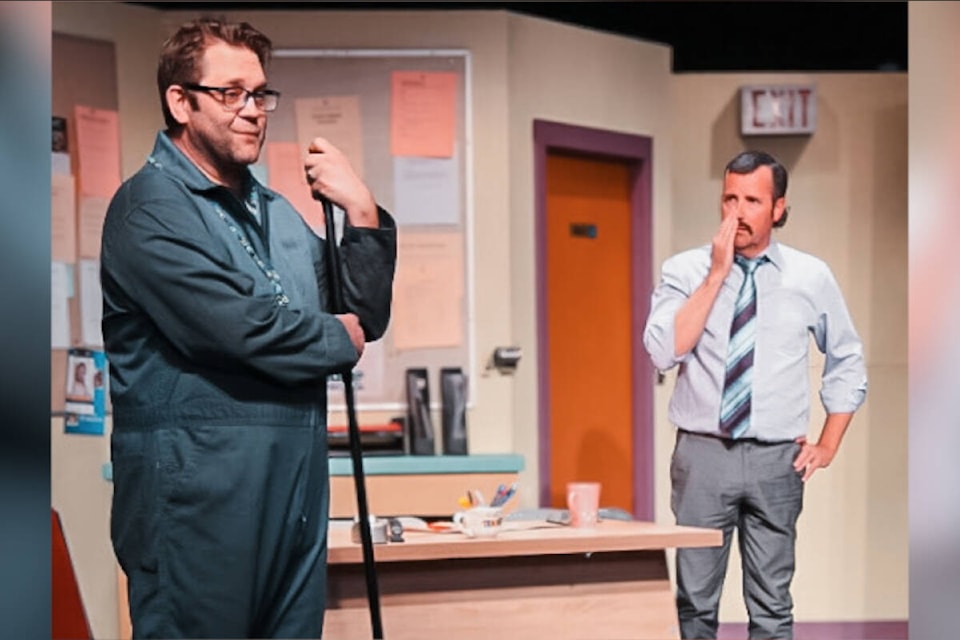 Jeff Kirkham (left) and Andrew Laird are among the myriad of actors ready to take the stage in Armstrong in the Asparagus Community Theatre production of Staff Room, running May 2-4, 9-11, with special Saturday matinee May 4, at Armstrong Centennial Hall. (Photo: Julie Drapala) 