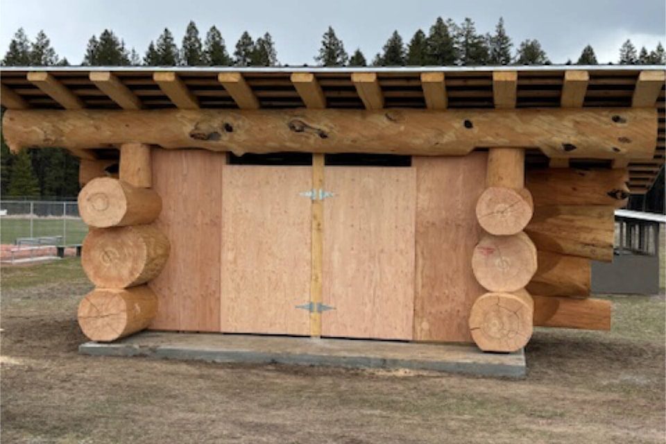 The slo-pitch fields at Esler has a new low mobility double outhouse on site. (Linda Barbondy-Rich photo) 