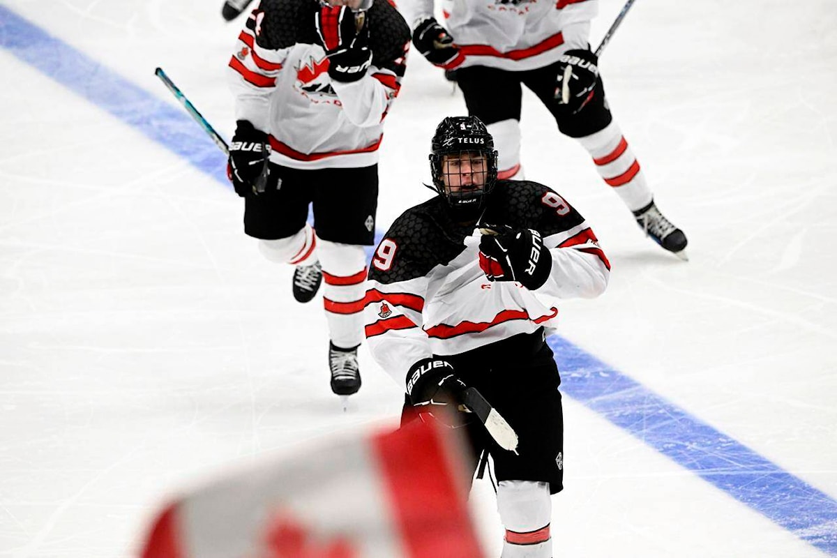 Canada triumphs over U.S. with a 6-4 victory in the under-18 men’s world hockey championship.