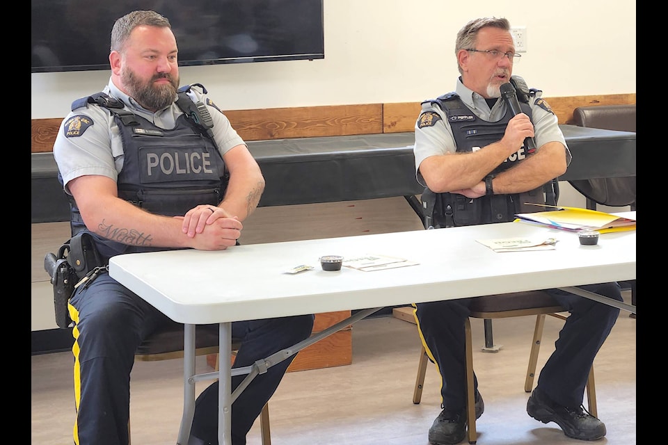 Cpl. Breadon Thomas, left, and Sgt. Darryl Peppler were the speakers at the Lunch and Learn on their experiences in fraud prevention. Photo: Karen McKinley 