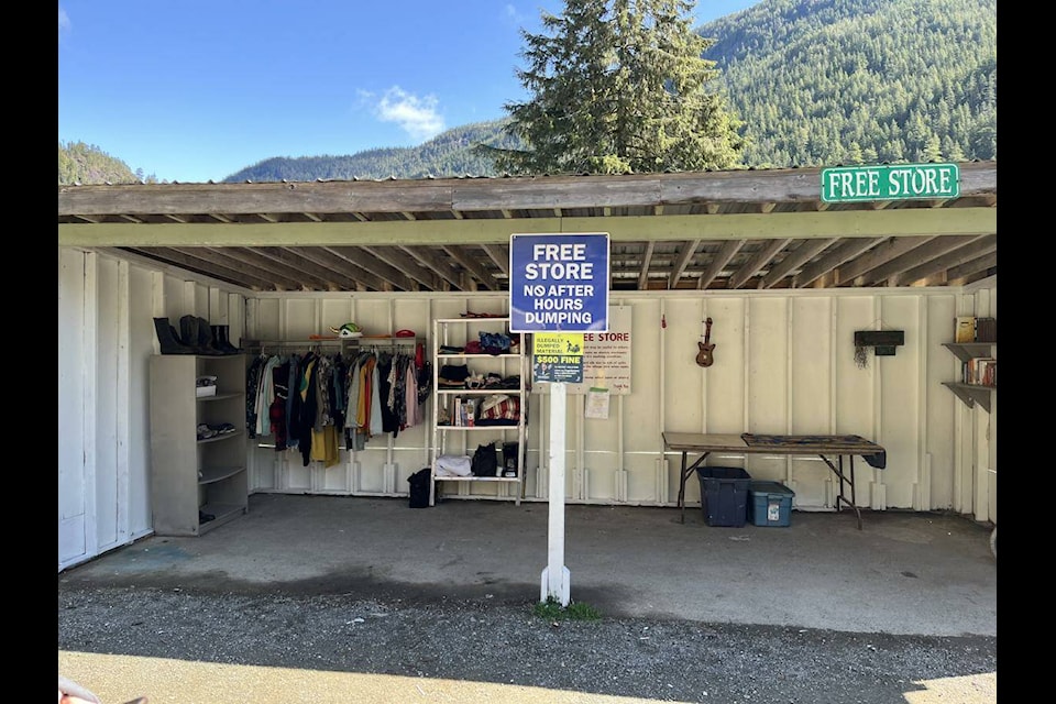 Residents are invited to check out the Tahsis free store, located at the village’s recycling depot. Photo courtesy CSWM 