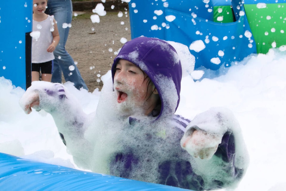Kids enjoyed the massive foam pit, which was part of Family Fest at the 2024 Ridge Meadows Home Show. (Brandon Tucker/The News) 