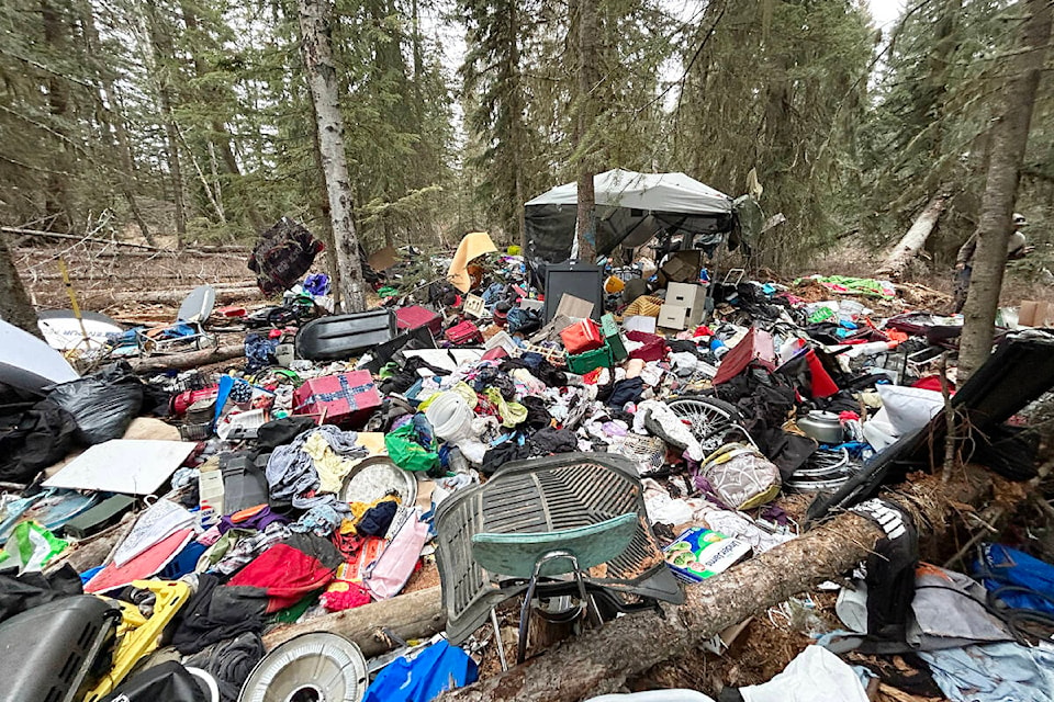 A ‘before’ picture of the illegal dump site off Timber Lake FSR near Lac Le Jeune. (Photo credit: TNRD) 