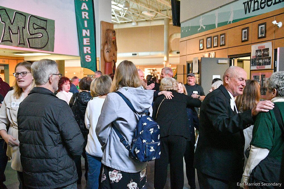 Plenty of Earl Marriott Secondary staff and students – from the 1970s to 2024 – attended the school’s big anniversary event April 27, travelling from all over to revisit old friends, colleagues and memories. (EMS Yearbook Team photo) 