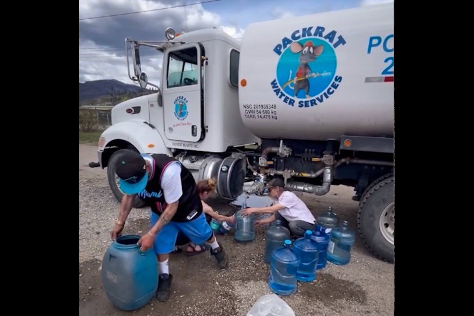 Packrat Water Hauling delivered water to Kelowna’s Tent City. (Kelly Blair/Contributed)(Kelly Blair/Contributed) 