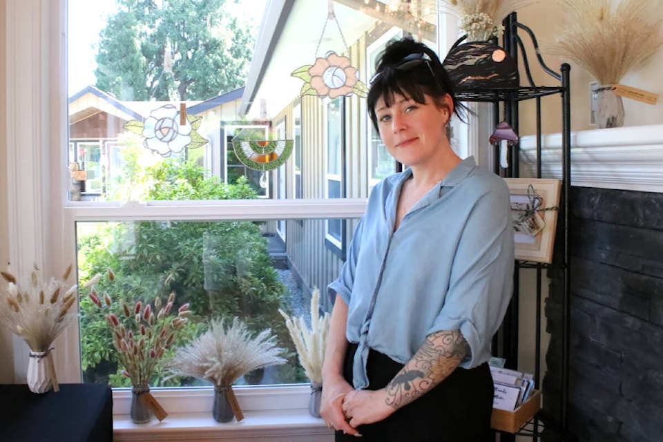 Samantha Crowe creates a wide array of home decor and other handmade artistic items using glass and wood, and was one of more than 50 local artists to participate in the 2024 Maple Ridge Pitt Meadows Art Studio Tour. (Brandon Tucker/The News) 