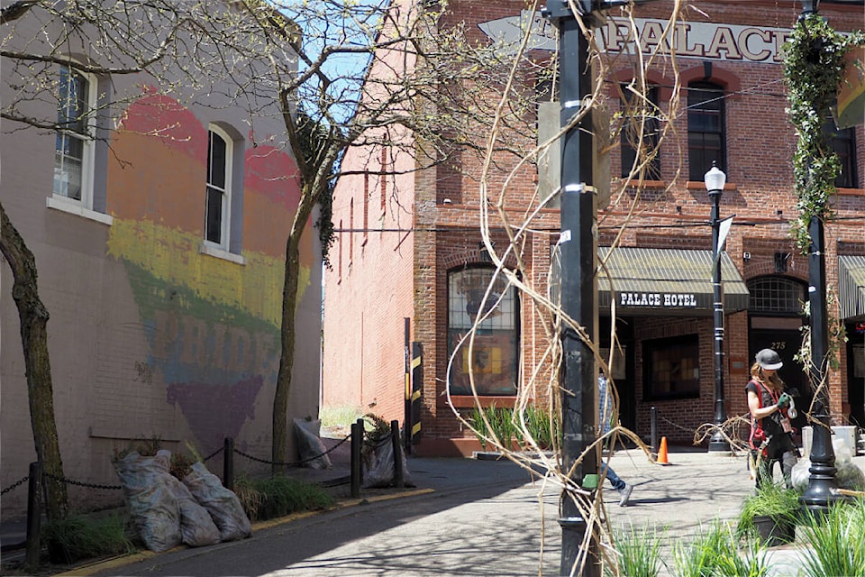 Downtown Nanaimo is being transformed into post-zombie-apocalypse Seattle ahead of filming of ‘The Last of Us’ TV series. (Chris Bush/News Bulletin) 