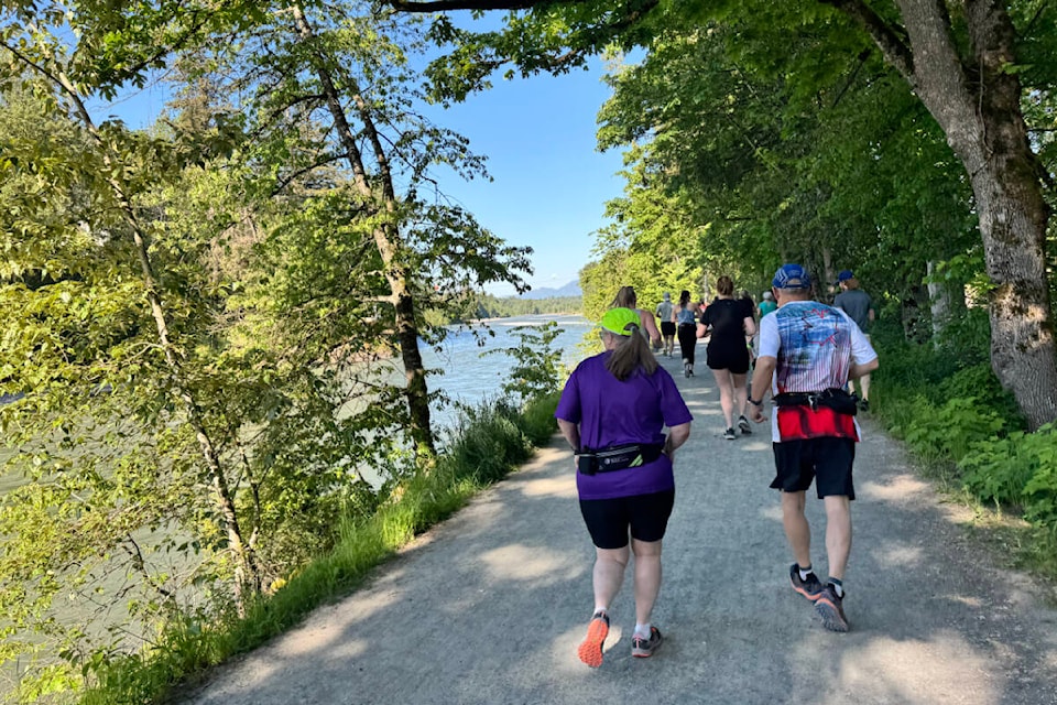 Runners converged on the Vedder Trail in Chilliwack on Mother’s Day (May 12, 2024) for the Run for Mom, a fun run benefitting the maternity ward at Chilliwack General Hospital. (Jessica Peters/ Chilliwack Progress) 