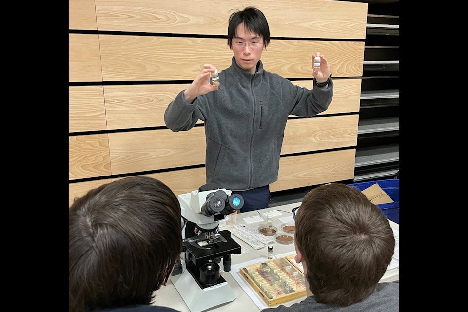 A healthcare professional gives a demonstration to students at Nechako Valley Secondary in Vanderhoof on May 13.(Submitted photo) 